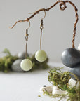 Jade Crystal Drop Earrings in Antique Bronze Designs by Nature Gems