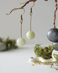 Jade Crystal Drop Earrings in Antique Bronze Designs by Nature Gems