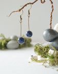 Lapis Lazuli Crystal Drop Earrings in Antique Bronze Designs by Nature Gems