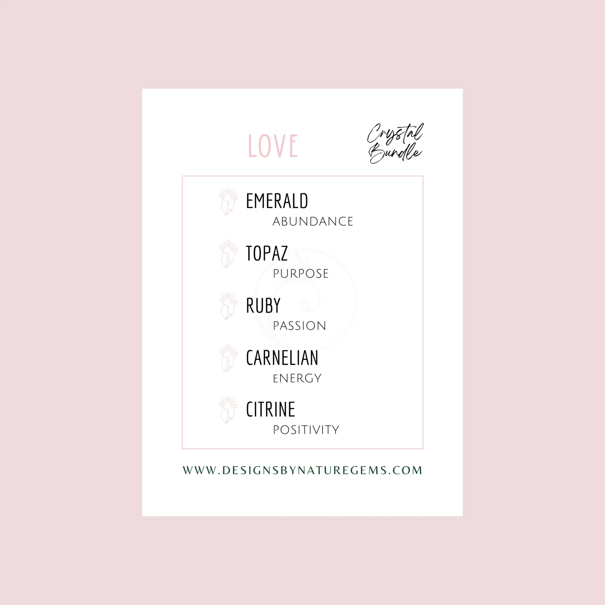 Love Crystals - Bundle Bags Designs by Nature Gems