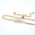 Natural moonstone slider bracelet with raw moonstone crystals on gold plated brass adjustable chain - June birthstone jewelry for women