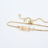 Natural opal slider bracelet with raw opal crystals on gold plated brass adjustable chain - October birthstone jewelry for women