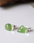 Nephrite Jade Stud Earrings Designs by Nature Gems