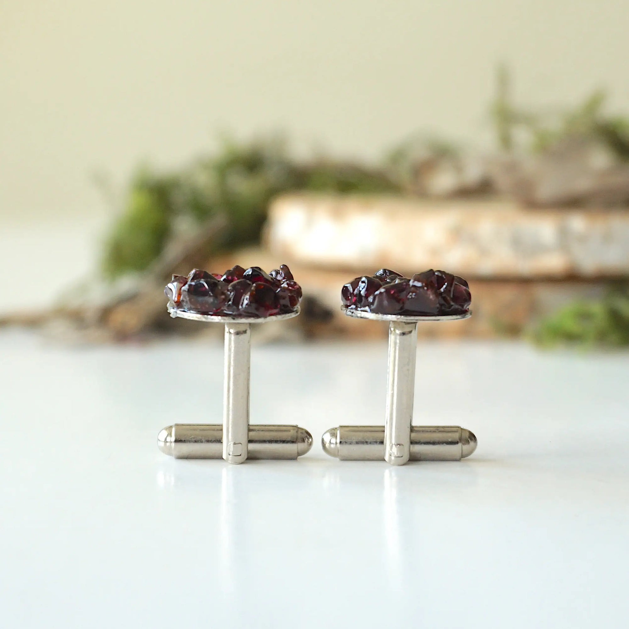 (NEW) Garnet Cufflinks Designs by Nature Gems