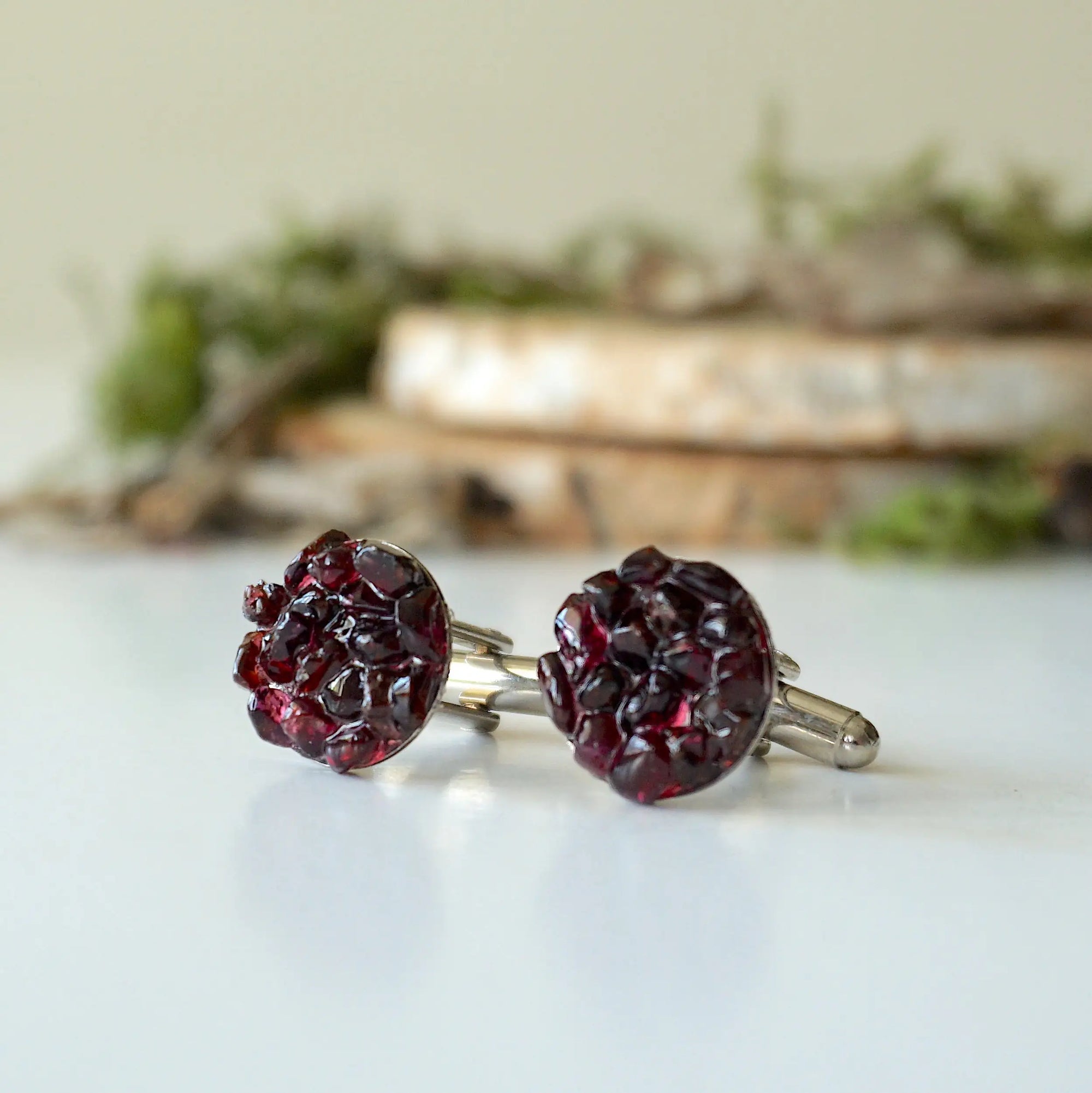 (NEW) Garnet Cufflinks Designs by Nature Gems