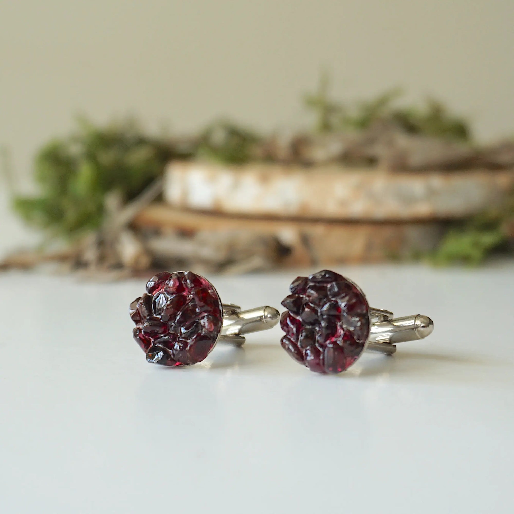 (NEW) Garnet Cufflinks Designs by Nature Gems