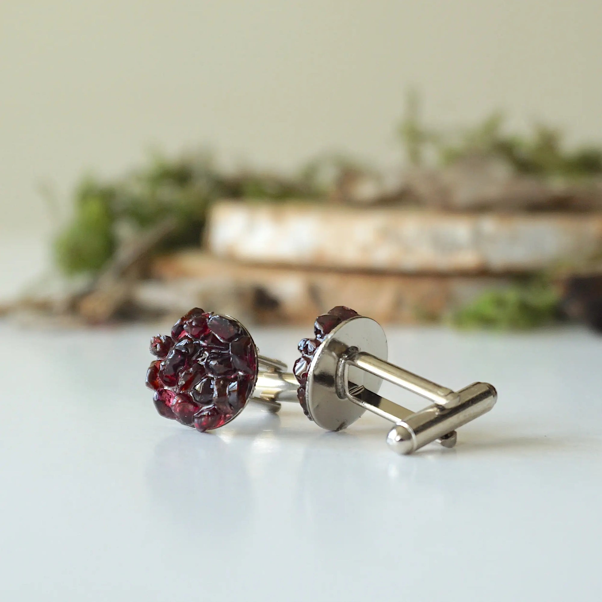(NEW) Garnet Cufflinks Designs by Nature Gems