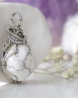 (NEW) White Howlite Pendant - Necklace Designs by Nature Gems