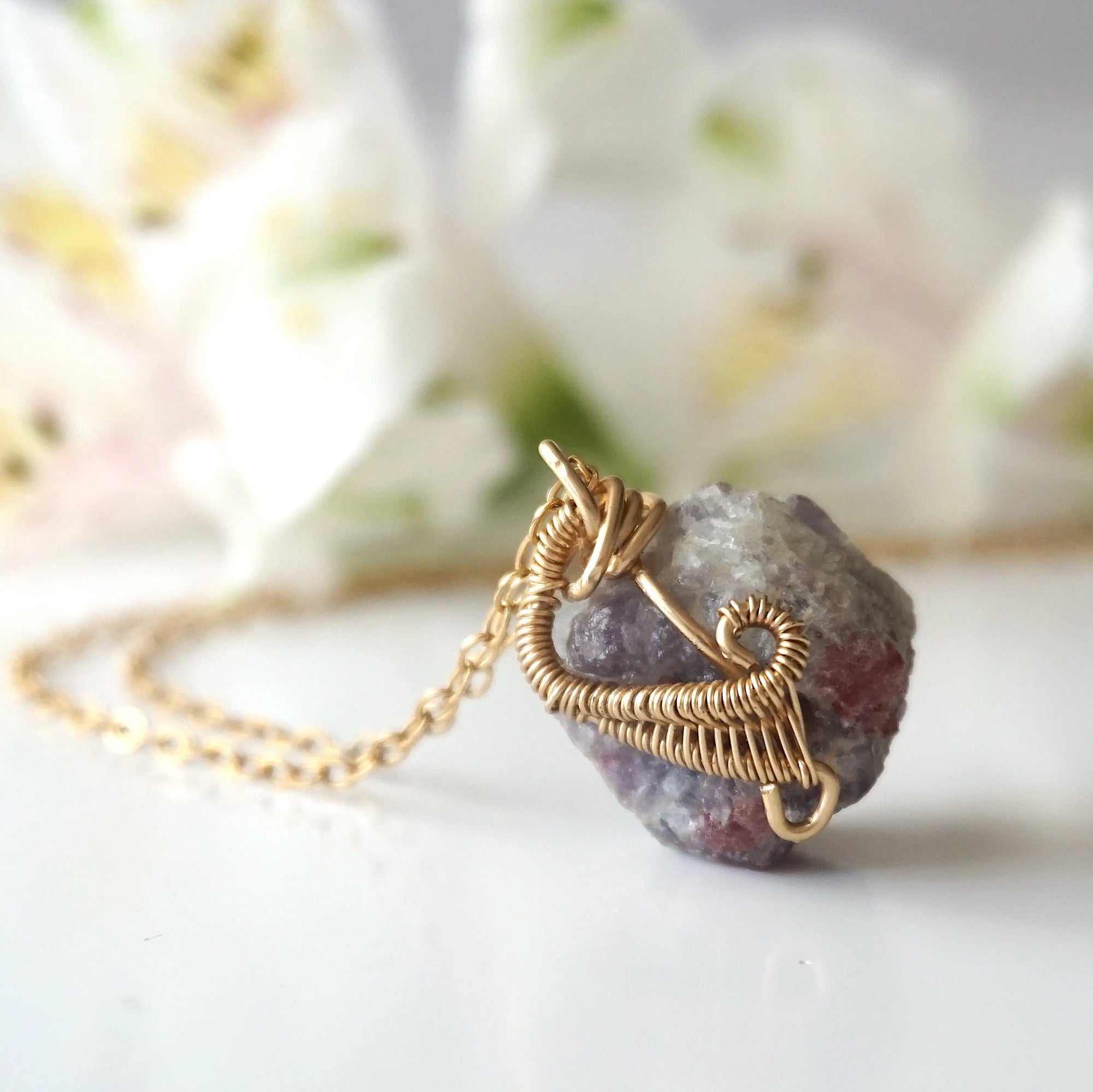 Pink Tourmaline Necklace - 14K Gold-Filled DesignsbyNatureGems