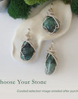 Three raw emerald pendants showing natural variation in size, shape, and green colour by Designs by Nature Gems.
