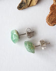 Raw Green Aventurine Crystal Earrings DesignsbyNatureGems
