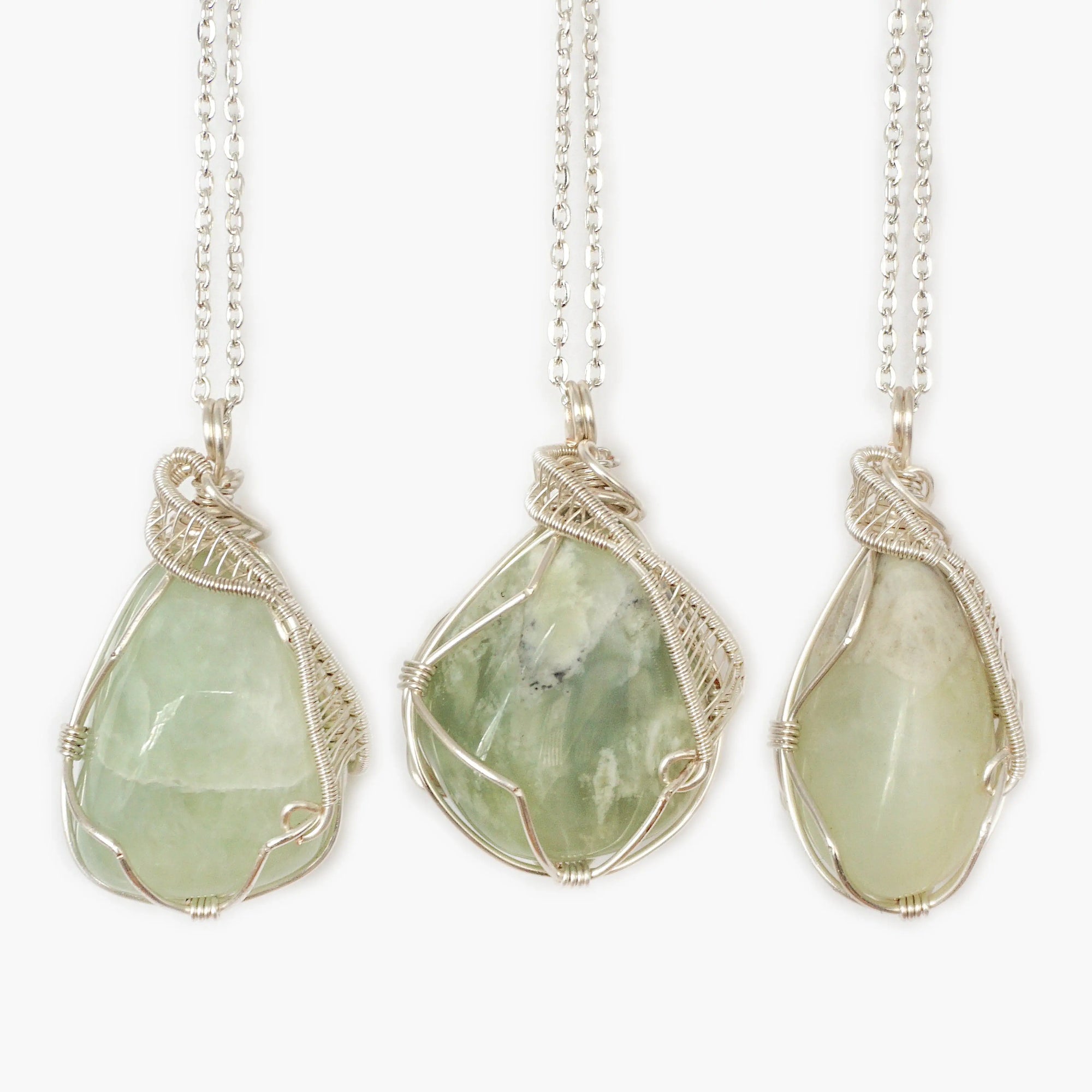 Raw Light Green Jade Necklace DesignsbyNatureGems