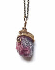 Raw Pink Tourmaline Necklace - October Birthstone DesignsbyNatureGems