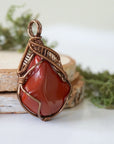 Raw Red Jasper Crystal Pendant - 24 Inch Necklace DesignsbyNatureGems