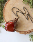 Raw Red Jasper Crystal Pendant - 24 Inch Necklace DesignsbyNatureGems