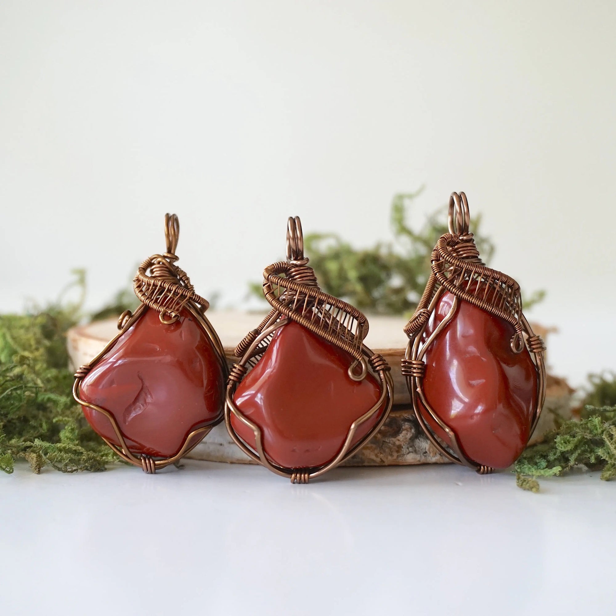 Raw Red Jasper Crystal Pendant - 24 Inch Necklace DesignsbyNatureGems