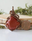 Raw Red Jasper Crystal Pendant - 24 Inch Necklace DesignsbyNatureGems
