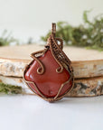 Raw Red Jasper Crystal Pendant - 24 Inch Necklace DesignsbyNatureGems