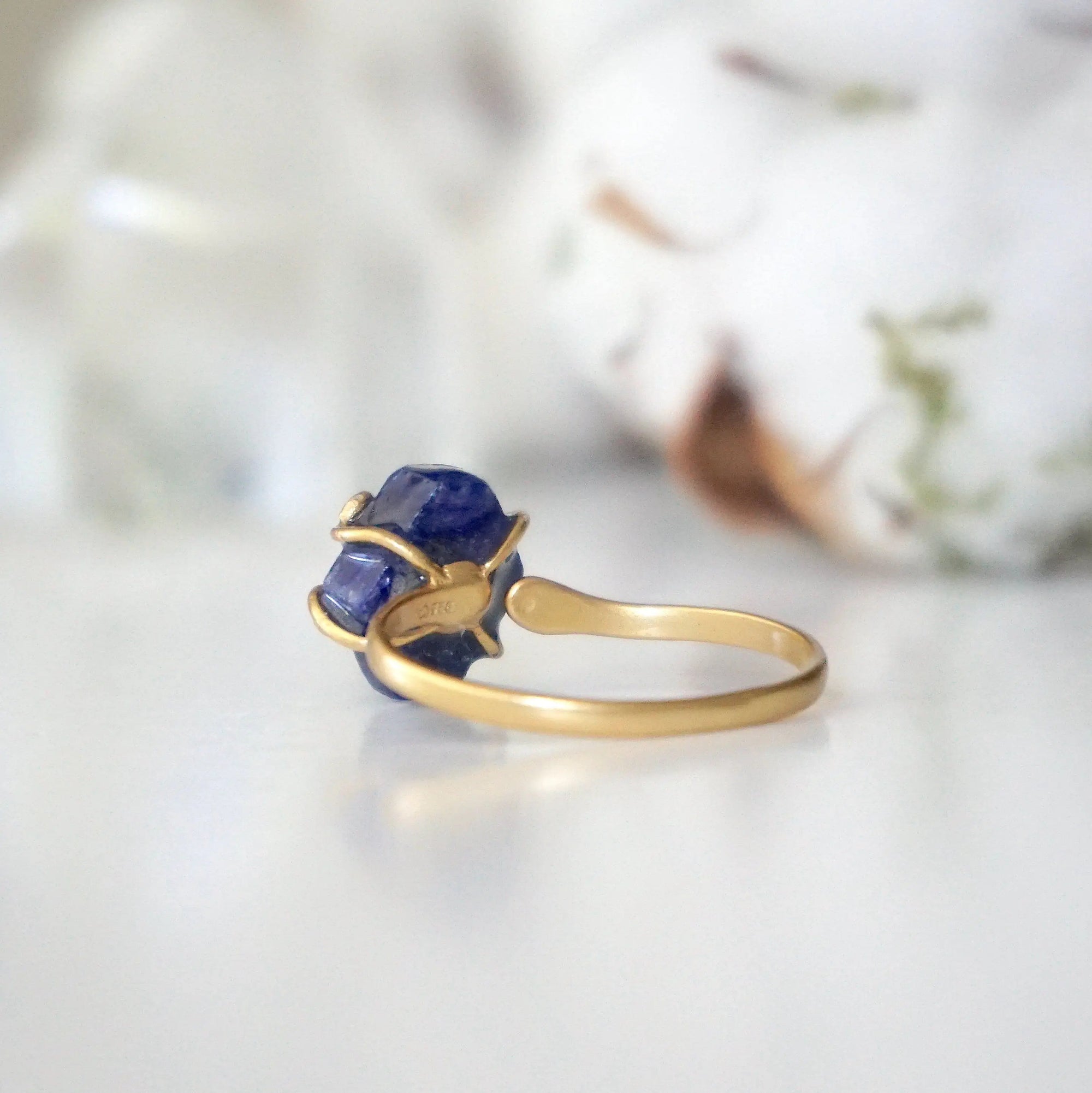 Raw Sapphire Ring - 14k Gold Filled - Adjustable Ring Designs by Nature Gems