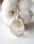 Rock Crystal Silver Pendant Necklace (Clear Quartz) DesignsbyNatureGems