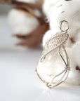 Rock Crystal Silver Pendant Necklace (Clear Quartz) DesignsbyNatureGems