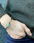 Rohan-Men's Blue Raw Apatite Bracelet Designs by Nature Gems