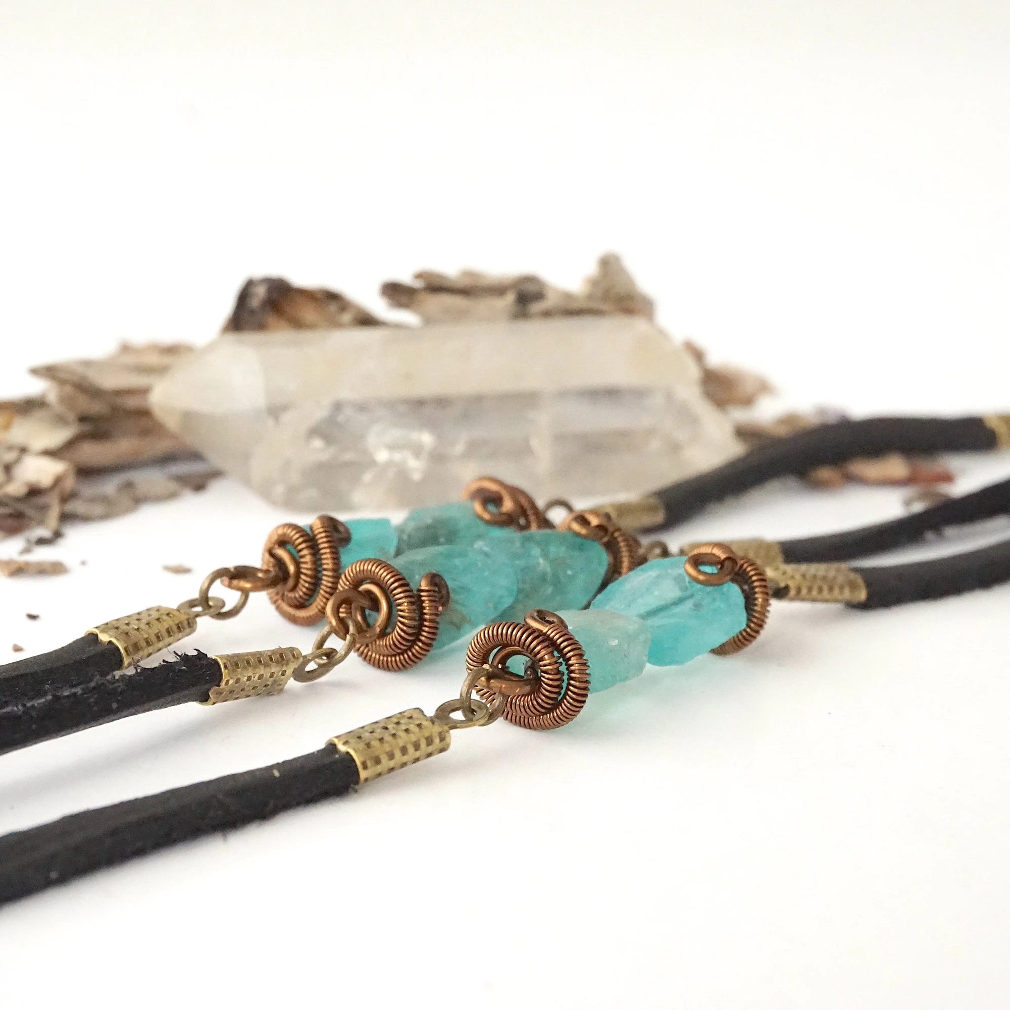 Rohan-Men's Blue Raw Apatite Bracelet Designs by Nature Gems