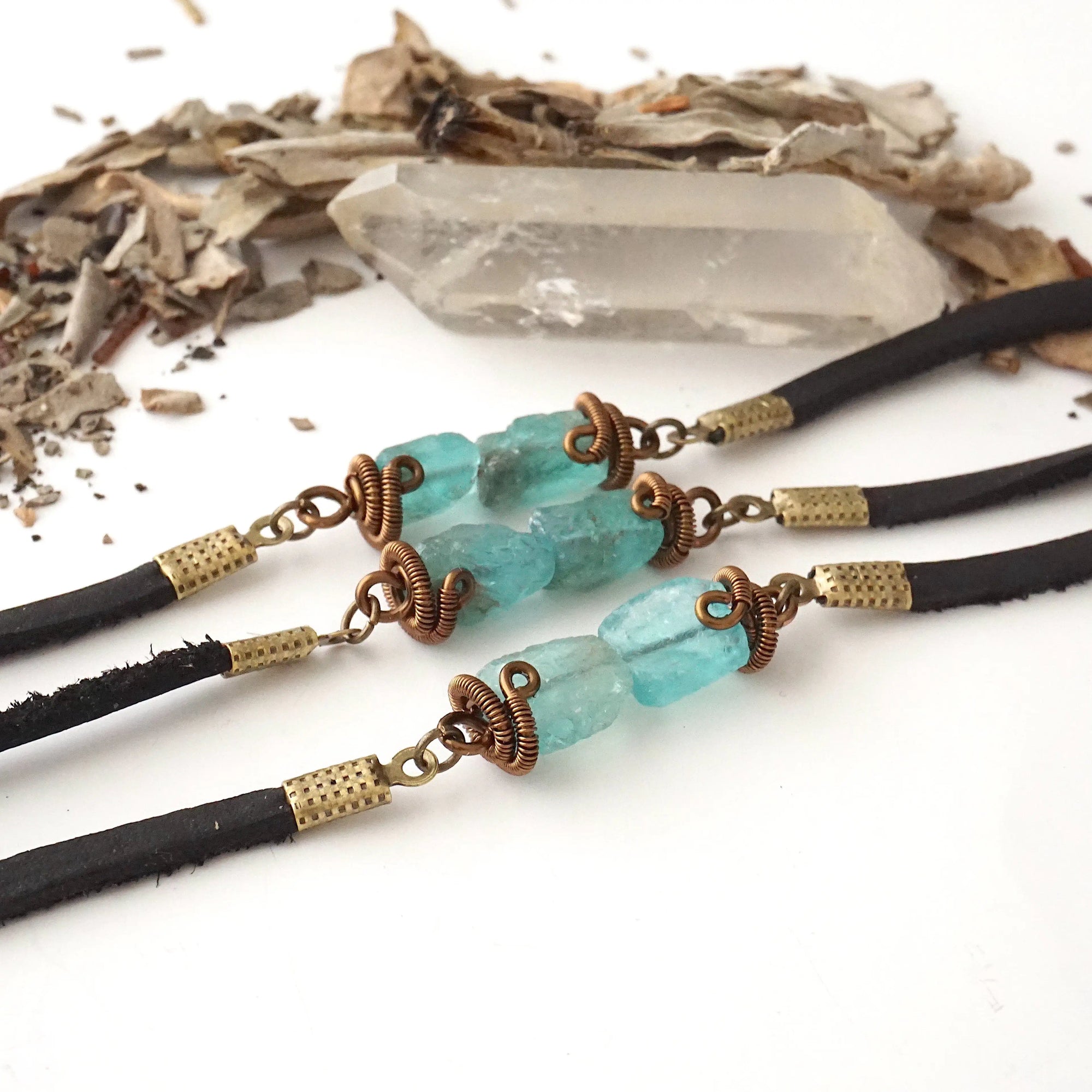 Rohan-Men's Blue Raw Apatite Bracelet Designs by Nature Gems