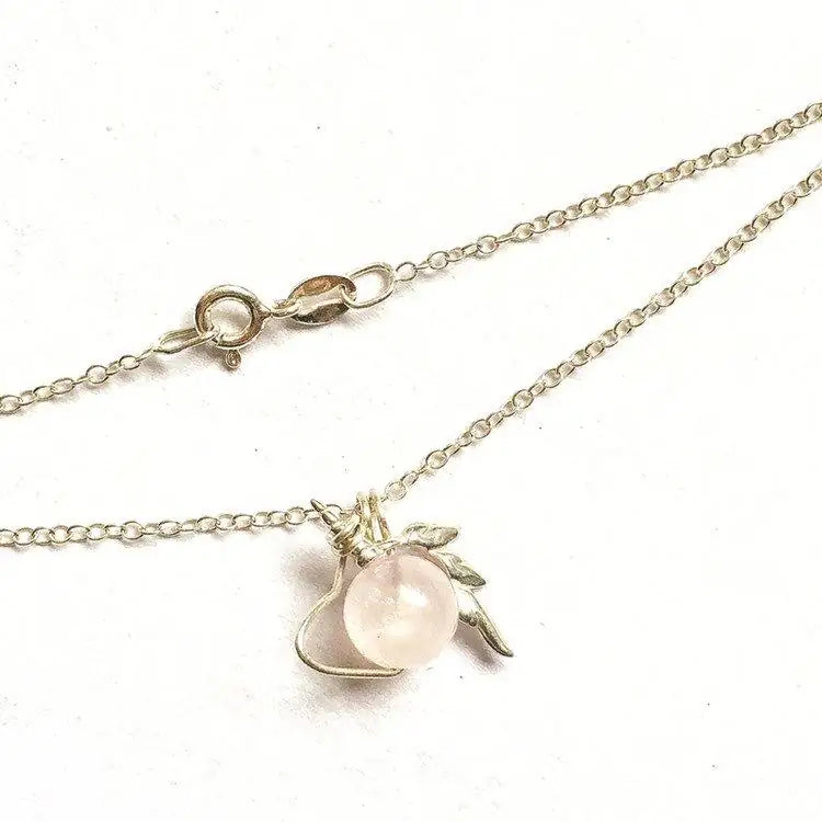 Rose Quartz Unicorn Necklace – Italian Sterling Silver DesignsbyNatureGems