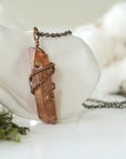 Ruby Aura Quartz - Antique Bronze Necklace Designs by Nature Gems