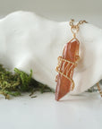 Ruby Aura Quartz - Gold Wire Wrapped Necklace Designs by Nature Gems