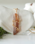 Ruby Aura Quartz - Gold Wire Wrapped Necklace Designs by Nature Gems