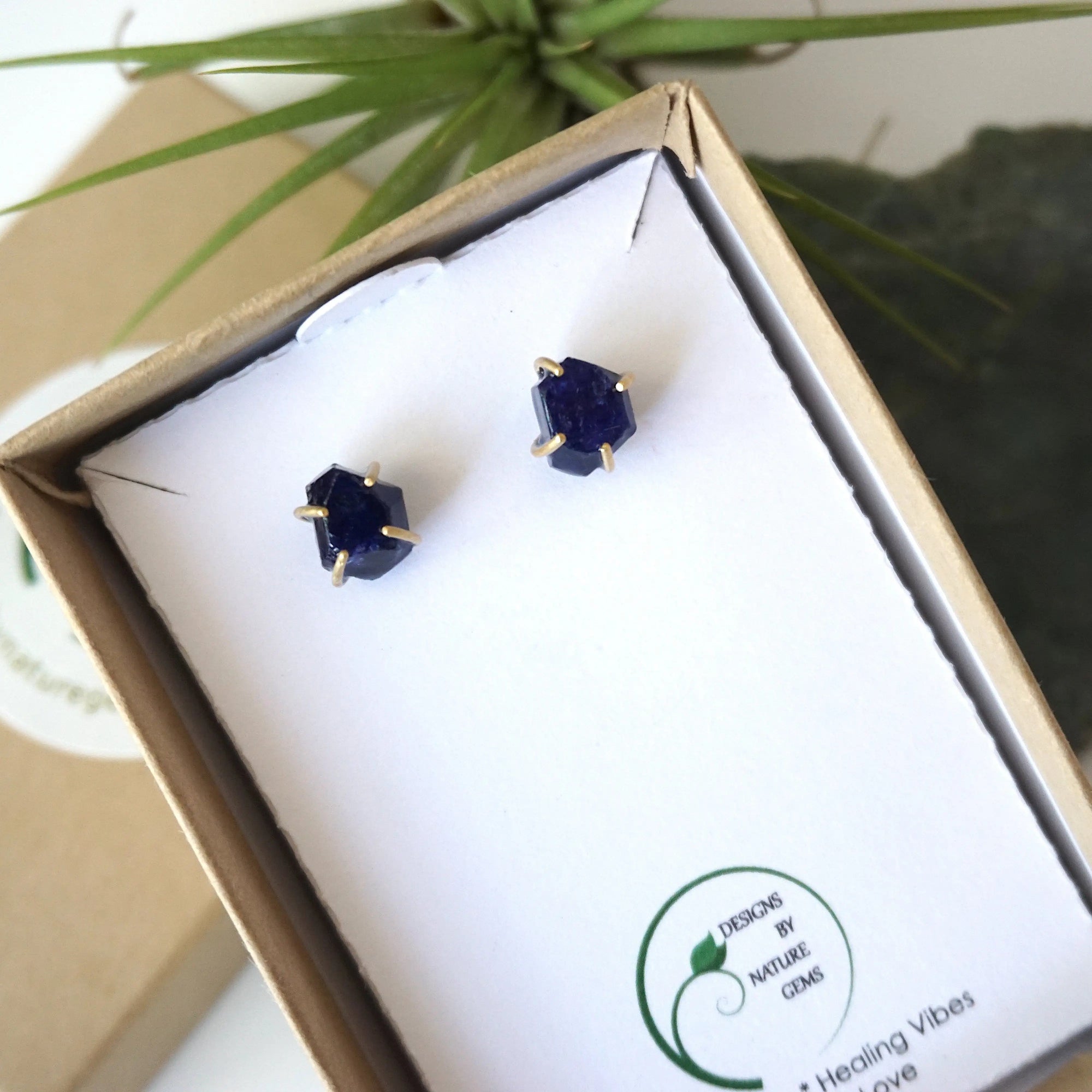 Sapphire Stud Earrings: 14k Gold Filled Designs by Nature Gems