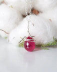 Sterling Silver Pink Tourmaline - Charm Necklace DesignsbyNatureGems