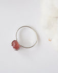 Strawberry Quartz - Adjustable Ring - Sterling Silver Designs by Nature Gems