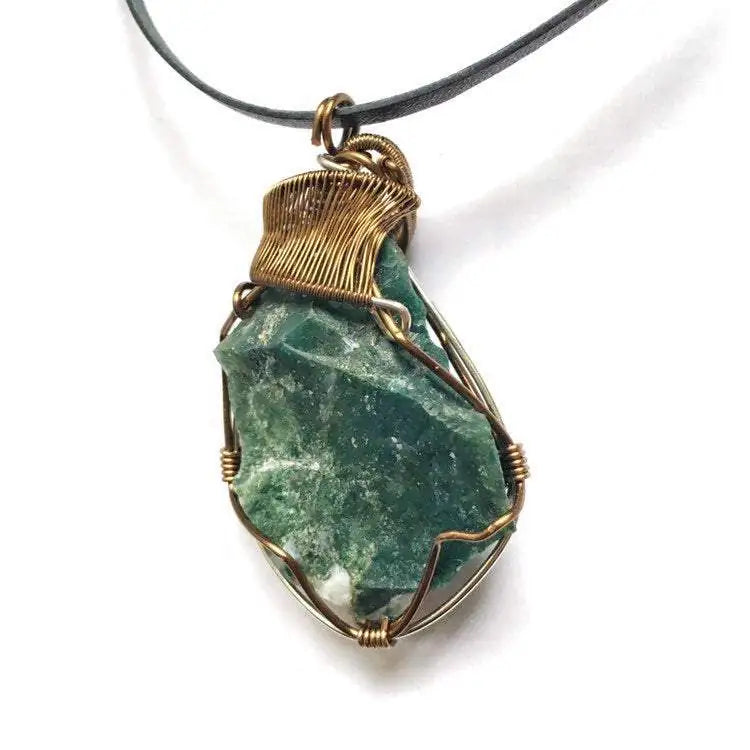 Wire Wrapped Raw Bloodstone Crystal Necklace - March Birthstone Necklace DesignsbyNatureGems