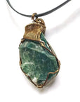 Wire Wrapped Raw Bloodstone Crystal Necklace - March Birthstone Necklace DesignsbyNatureGems