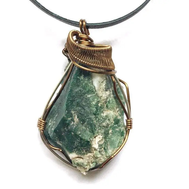 Wire Wrapped Raw Bloodstone Crystal Necklace - March Birthstone Necklace DesignsbyNatureGems