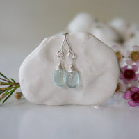 Aquamarine Sterling Silver Drop Earrings Designs by Nature Gems