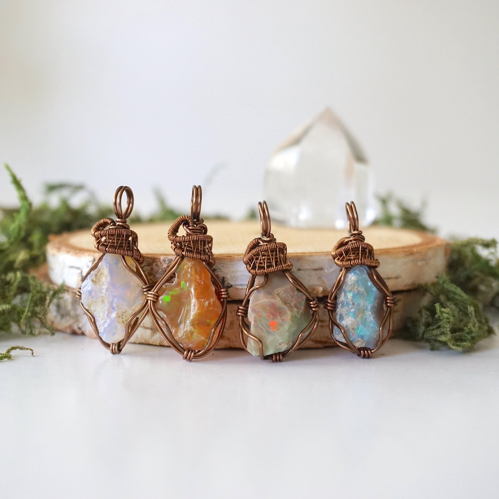 Branded Designs by Nature Gems jewelry box for natural opal necklace, perfect for gifting artisan jewelry.